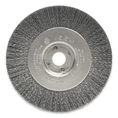 Weiler 134 Narrow Face Crimped Wire Wheel 4 Inch Diameter 1/2 Inch Width .0118 Inch Steel 6000 RPM