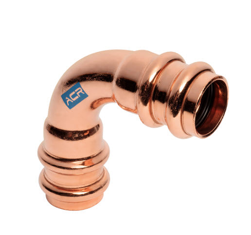 Mueller RP02717 ACR Press Copper 90 Elbow, 0.75 x 1/2 OD (P x P) Long Radius