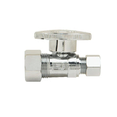 BrassCraft PLB200XP PlumbShop 1/2 x 3/8 in. Compression x OD Compression Straight Supply Stop Valve in Chrome Plated