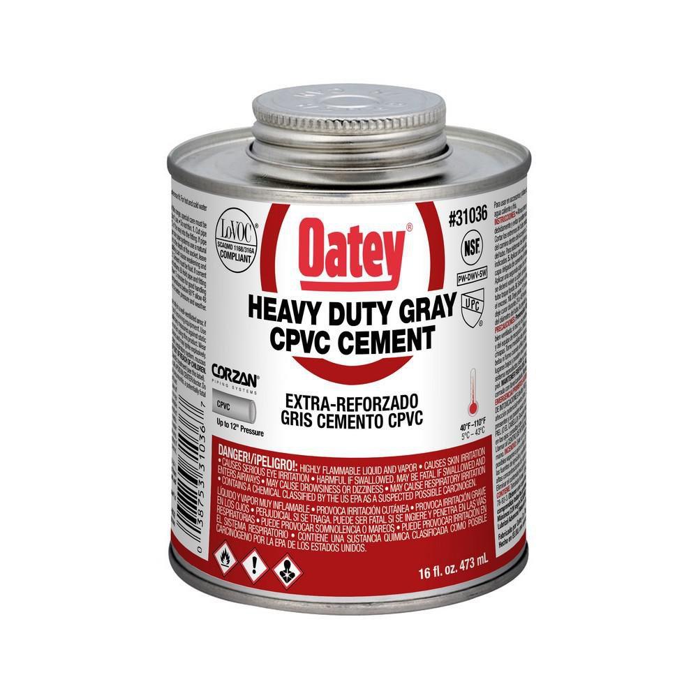 Oatey 31036 16 Oz Plastic Grey Pipe Cement