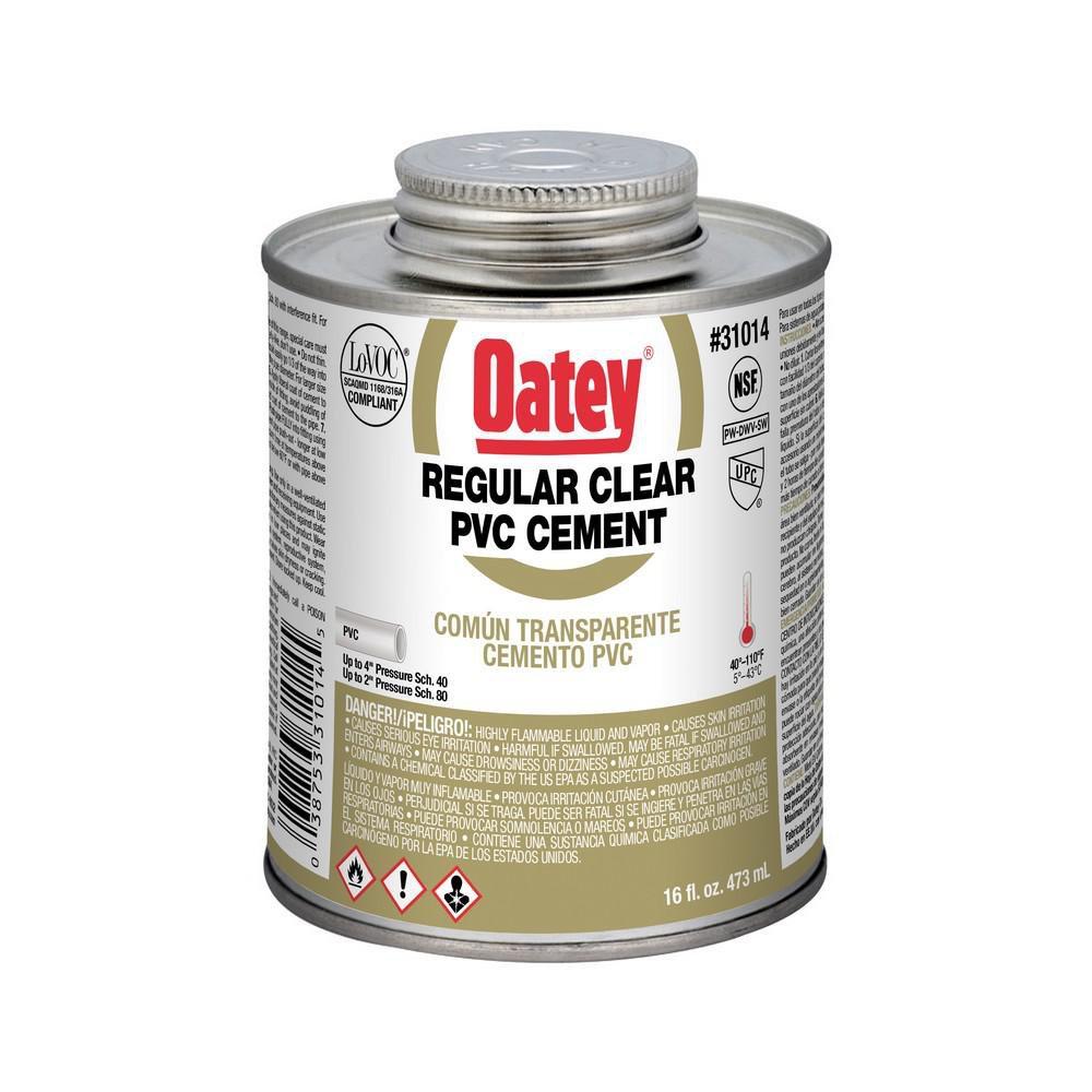 Oatey 31014 16 oz. Fast Set PVC Clear Pipe Cement