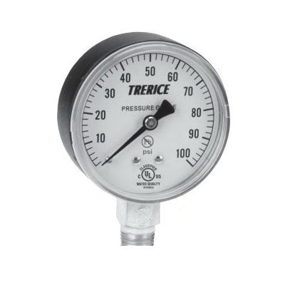 Trerice 800B2502LA600 800B Dry Utility Pressure Gauge 0 to 600 psi Pressure 1/4 in MNPT Connection 2-1/2 in Dia Dial