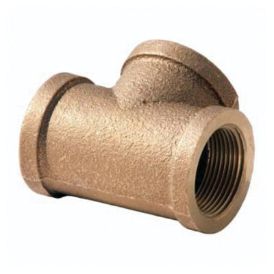 Merit Brass X106-12 Straight Pipe Tee, 3/4 in Nominal, FNPT End Style, 125 lb