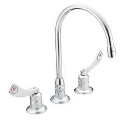 Moen 8225 M-Dura Two Handle Widespread Bathroom Sink Faucet in Chrome Plated