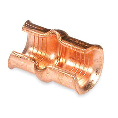 COLOR-KEYED 54864BE Copper Two-Hole Lug, Long Barrel, Max 35kV, Wire Size 3/0 AWG, 1/2 Inch Bolt Size, 1-3/4 Inch Hole Spacing