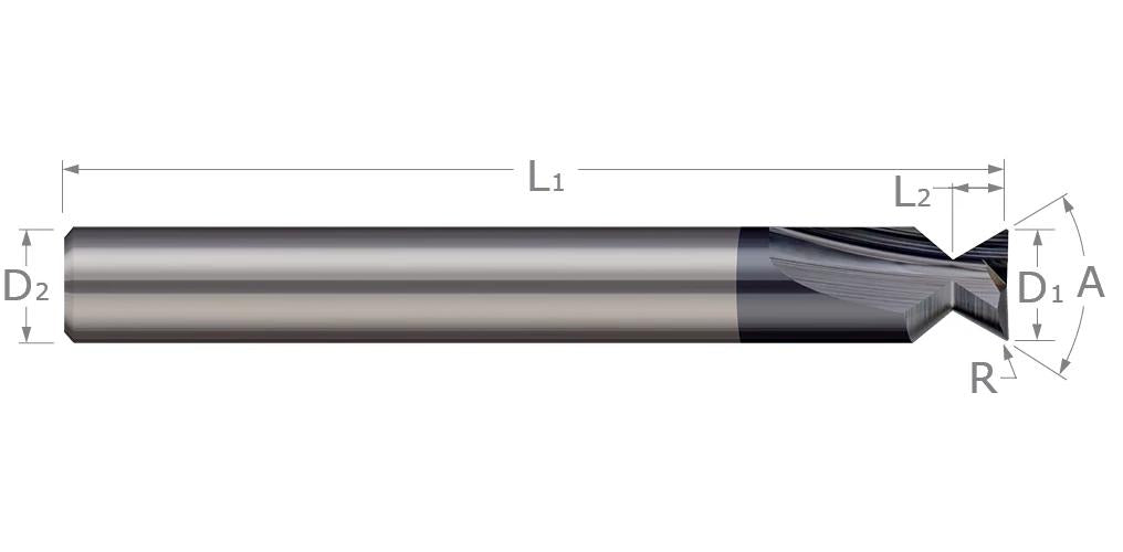 Harvey Tool 979416-C3 Dovetail Cutter 1/4 in Dia Cutter 0.312 in W Cutting 1/4 in Dia Shank