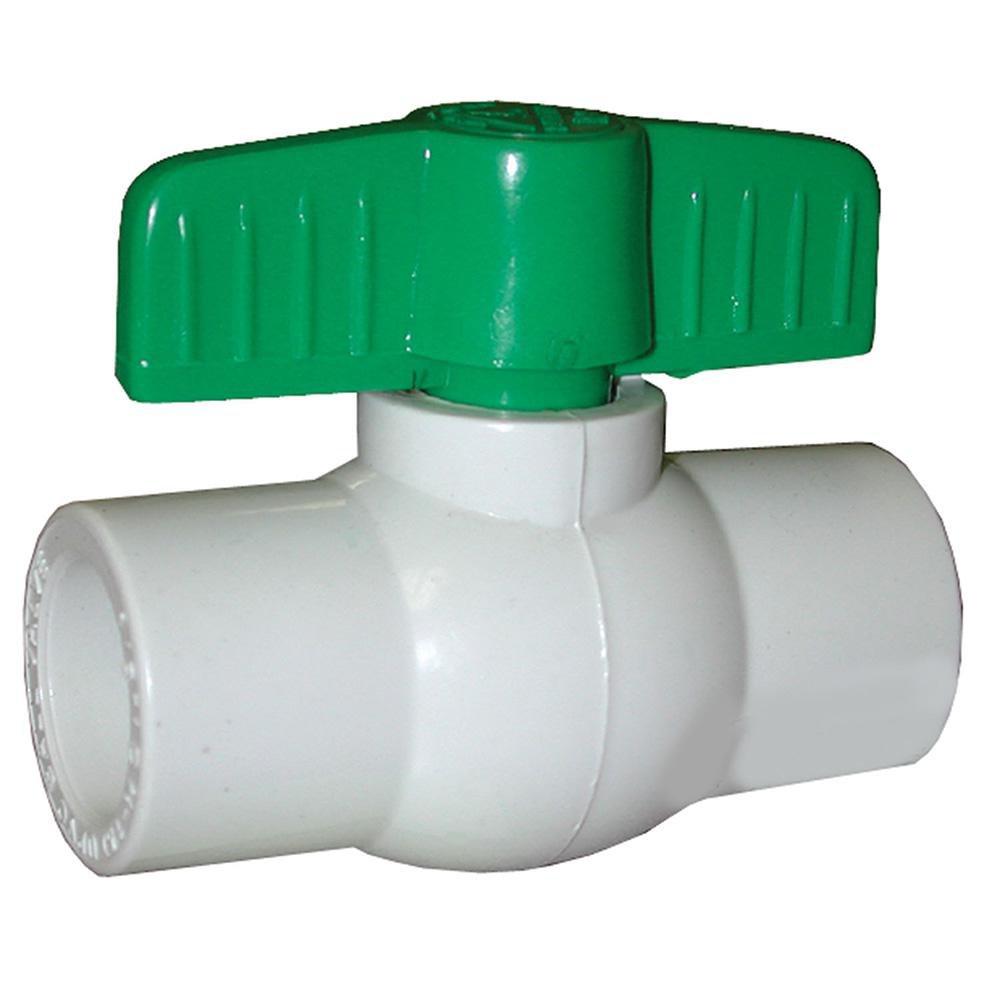 Jones Stephens B90100 B90 Series 1 in. Plastic Standard Port Solvent Weld Ball Valve