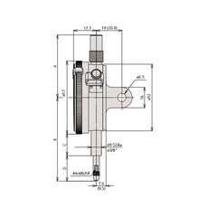 Mitutoyo 2922SB 2 Series Flat Back Inch Standard Dial Indicator 1/8 in 0 to 25 to 0 Dial Reading 0.0005 in