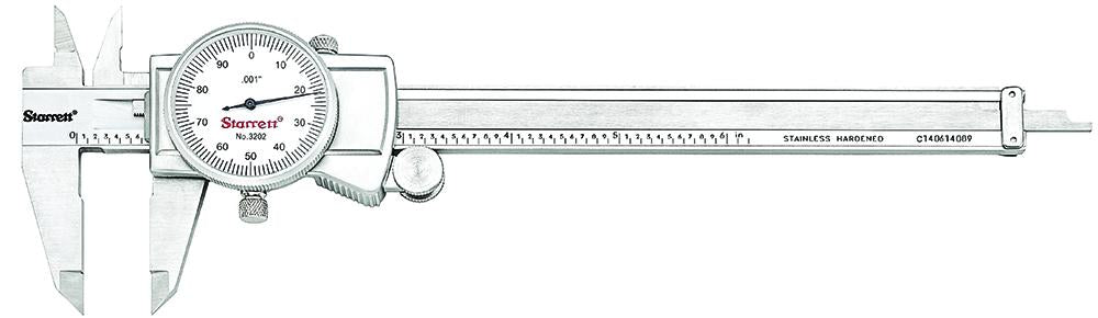 Starrett 61467 STR 6 Dial Caliper .001 Grads .100/Rev 0-100