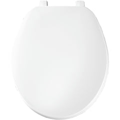 Bemis 70000 Plastic Toilet Seat With Cover, Round Closed Front, Top-Tite Hinge, White