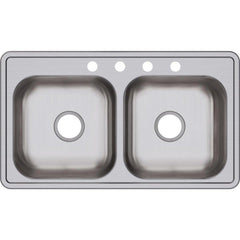 Dayton D233194 Double Bowl Stainless Steel Drop-in Sink 33 x 19 x 6-7/16