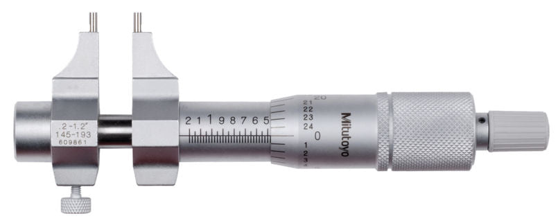 Mitutoyo 145-193 Caliper Imperial Inside Micrometer, 0.2 to 1.2 in, Graduations: 0.001 in