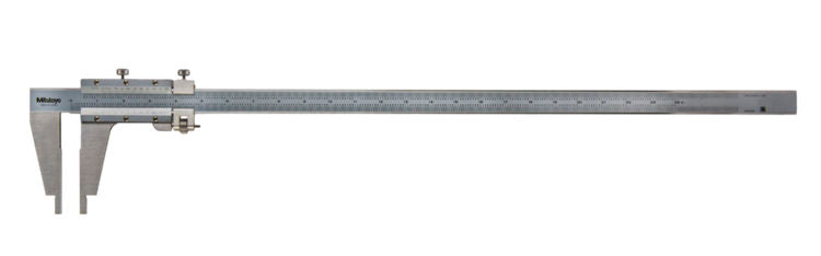 Mitutoyo 160-102 Vernier Caliper with Nib Style Jaws and Fine Adjustment, 0.5 to 24 in Measuring, Graduations 0.001 in