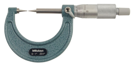 Mitutoyo 112-177 0-1 Point Micrometer 15 Deg