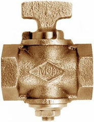 AY McDonald 4215-190 10596 Flat Tee Head Plug Valve with Check 1/2 in FNPT