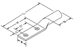 Scotchlok 31156 2-Hole Long Barrel Compression Lug 350 kcmil Red