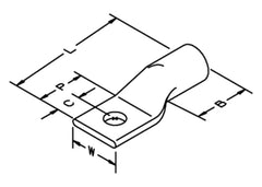 3M 30024 Scotchlok Copper 1-Hole Lug Up To 35 Kv 2 Awg Stud Size 3/8