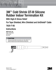 3M 7620-T-95 Cold Shrink Non-Skirted Termination Kit 5 to 8.7 kV 3 Terms per Kit