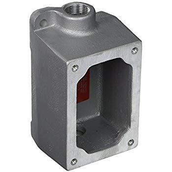 Appleton EDSC371 Feed-Through Electrical Box With Internal Ground Screw, Malleable Iron, 1 Gang, 2 Outlets, 6.81 in H x 3.72 in W x 3.05 in D