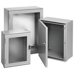 HOFFMAN UU1008030 Wall Mount Enclosure, Solid Door, NEMA 3/3R/4/4X/12/13, 40.35 Length x 32.48 Width, Painted Light Gray Acrylic Enamel