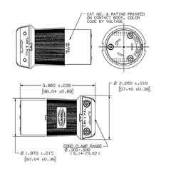 Hubbell HBL2313 20A 125V Twist-Lock INSULGRIP Black & White Nylon Connector Body