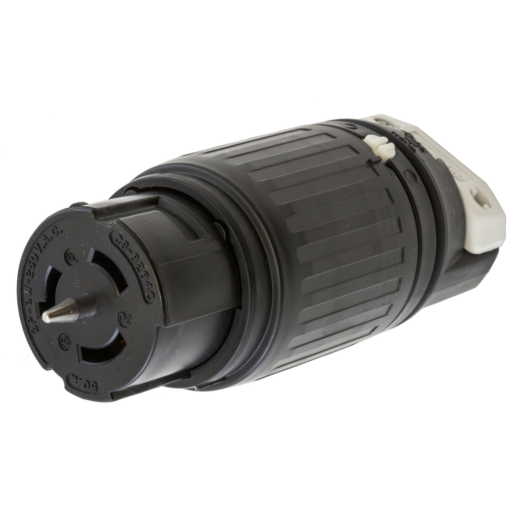 Hubbell Wiring Device-Kellems CS8264C 50A 250V Twist-Lock Black Nylon Connector Body