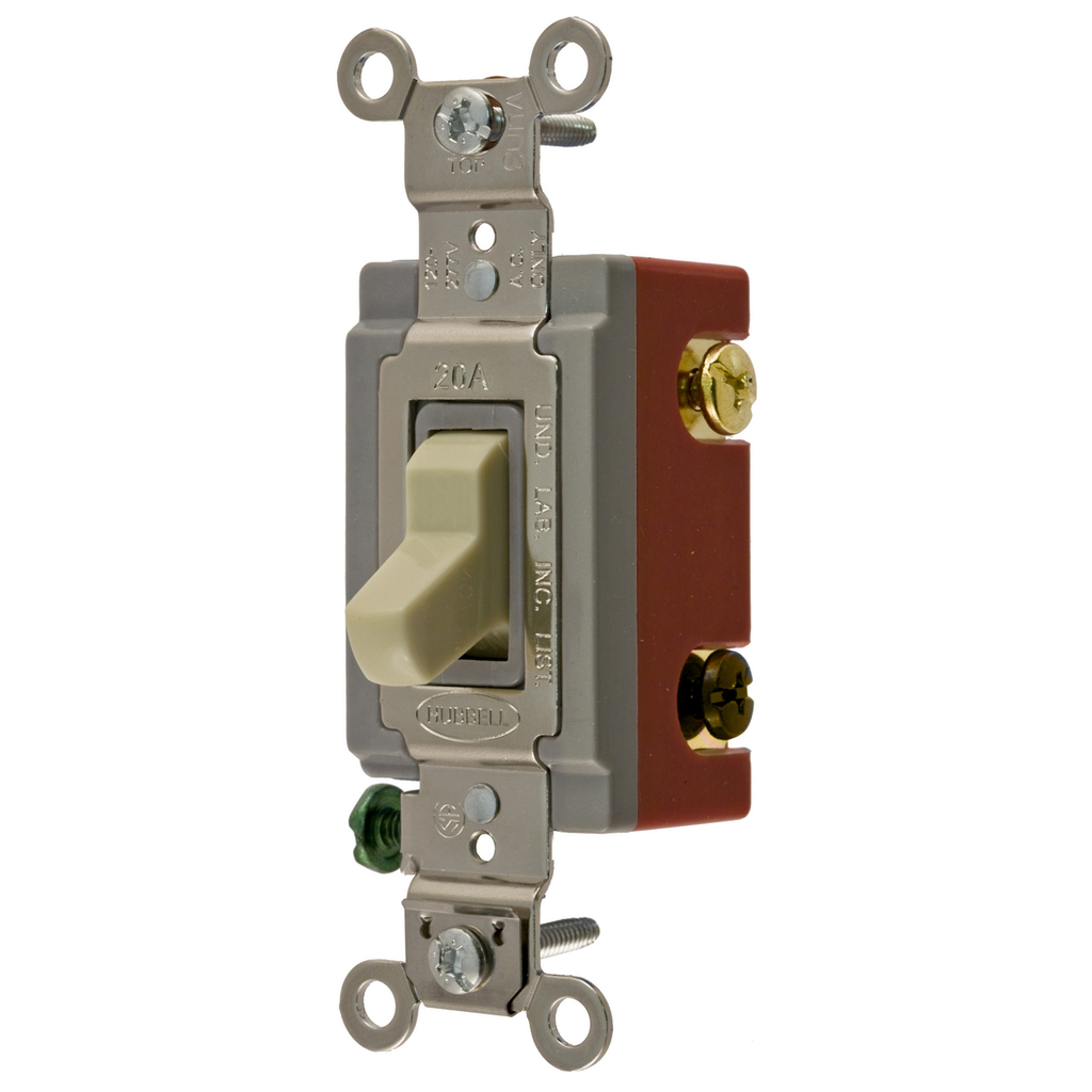 Hubbell HBL1223I Extra Heavy Duty Industrial Grade Toggle Switch 20A 120/277V 3Way Ivory