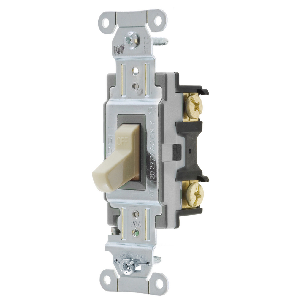 Hubbell CS120I 20A 120/277V SP Toggle Switch. Spec Grade Commercial Series - Ivory