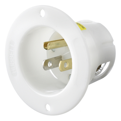 Hubbell Wiring Device-Kellems HBL5278C Hubbell HBL5278-C 15A 125V INSULGRIP White Nylon Flanged Inlet