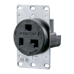 Hubbell Wiring Device-Kellems HBL9308 Black 30A 125V Single Flush Heavy-Duty Receptacle