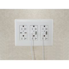 Hubbell USB20A5W Receptacle DUP 20A 125V 5A 5V USB PORT A WH