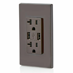 Leviton T5832-B Combination Duplex Receptacle/Outlet and USB Charger 20 Amp 125 Volt