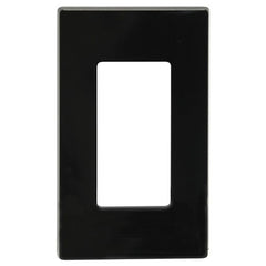 Leviton 80301-SE Decora Plus 1-Gang Screwless Wallplate, Black