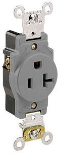 Leviton 5361-GY Receptacle BL STR 125VAC 20A 2 3 GRA 1HP