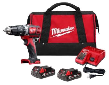 Milwaukee 2607-22CT M18 Compact Hammer Drill Driver Kit with Compact Batteries