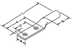 3M 31130 31100 Copper Two-Hole Long-Barrel Lug 1/0 AWG 35 kV