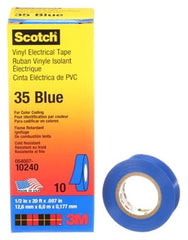 3M 35-BLUE-1/2 Scotch Vinyl Color Coding Electrical Tape 35  1/2 X 20 Ft