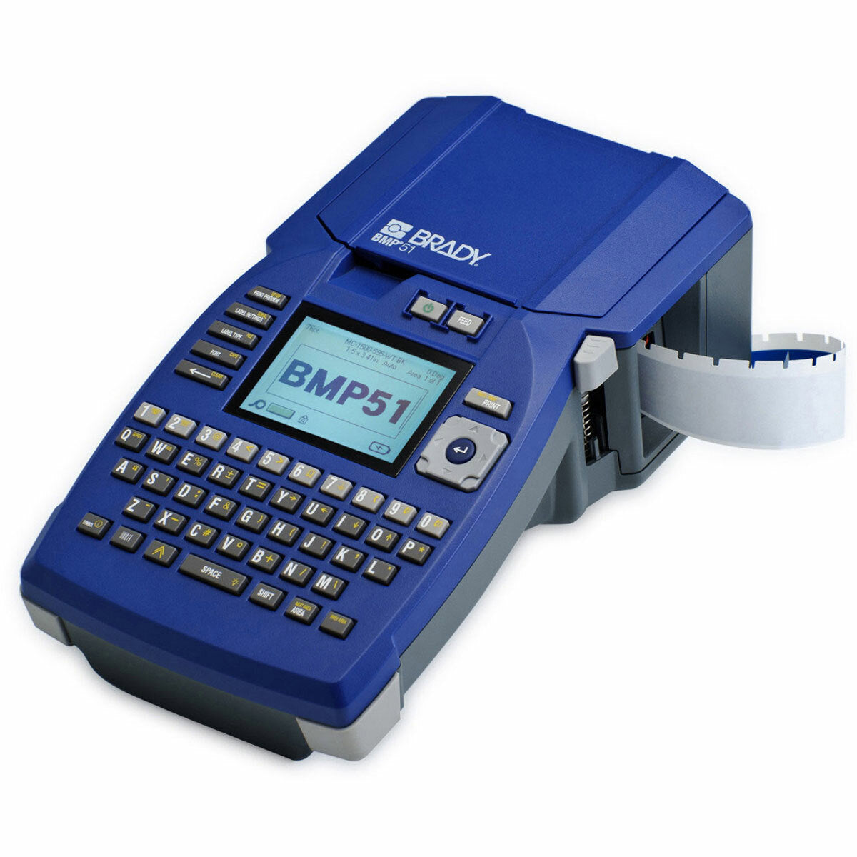 Brady BMP51 BMP®51 Label Printer, Thermal Transfer Print, 1.44 in W Tape, Rechargeable Lithium-Ion Battery/Optional AA Battery