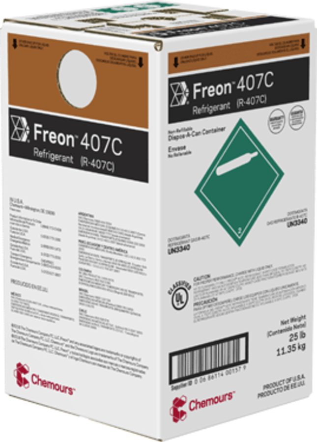 Chemours D11710681 Refrigerant R407C 25# Dispose-A-Can Freon