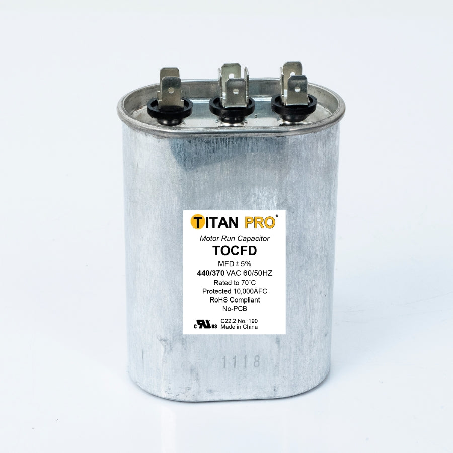 Diversitech TOCFD355 Run Capacitor 35/5 mfd 440/370V Oval Dual Section Titan Pro