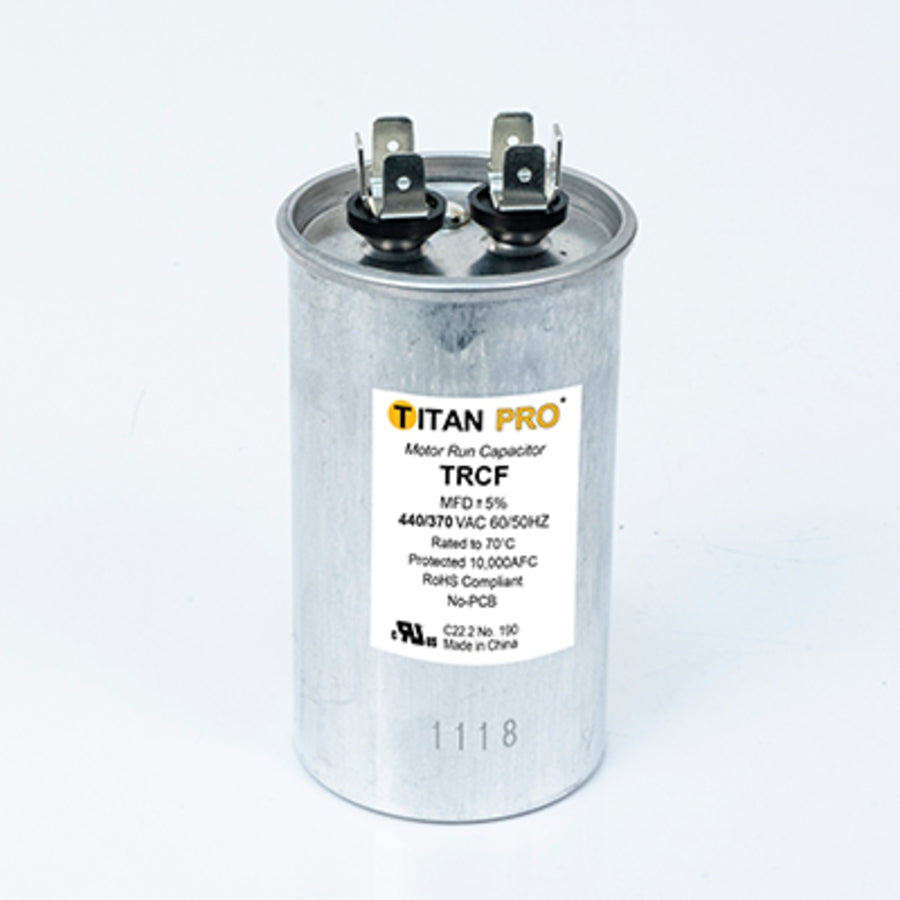 Diversitech TRCF40 Run Capacitor, 40 mfd 440/370V Single Round Titan Pro