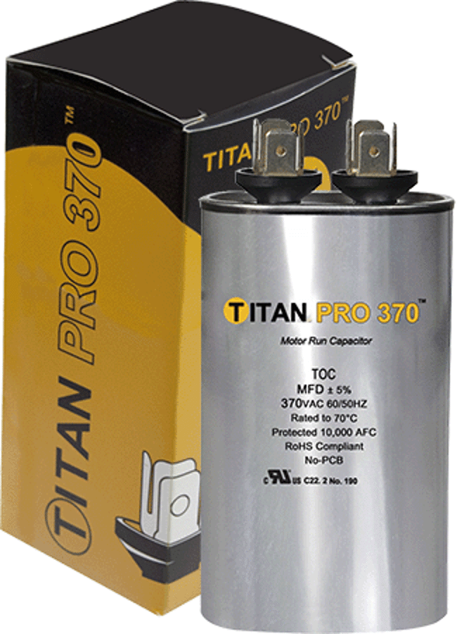 Diversitech TOC10 Run Capacitor, 10 mfd 370V Single Oval Titan Pro