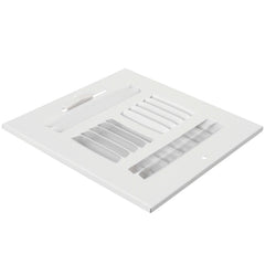 Hart & Cooley 43889 Sidewall / Ceiling Register, 6 x 6 White Steel 4-Way 43889