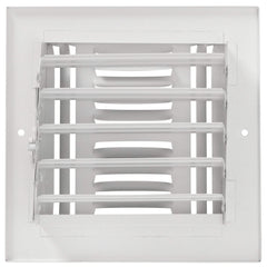 Hart & Cooley 43889 Sidewall / Ceiling Register, 6 x 6 White Steel 4-Way 43889