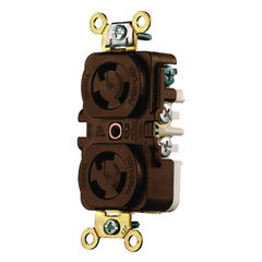 Hubbell Wiring Device-Kellems HBL4700 15A 125V Twist-Lock Brown Duplex Receptacle