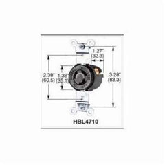 Hubbell Wiring Device-Kellems HBL4710 15A 125V Twist-Lock Black Single Receptacle