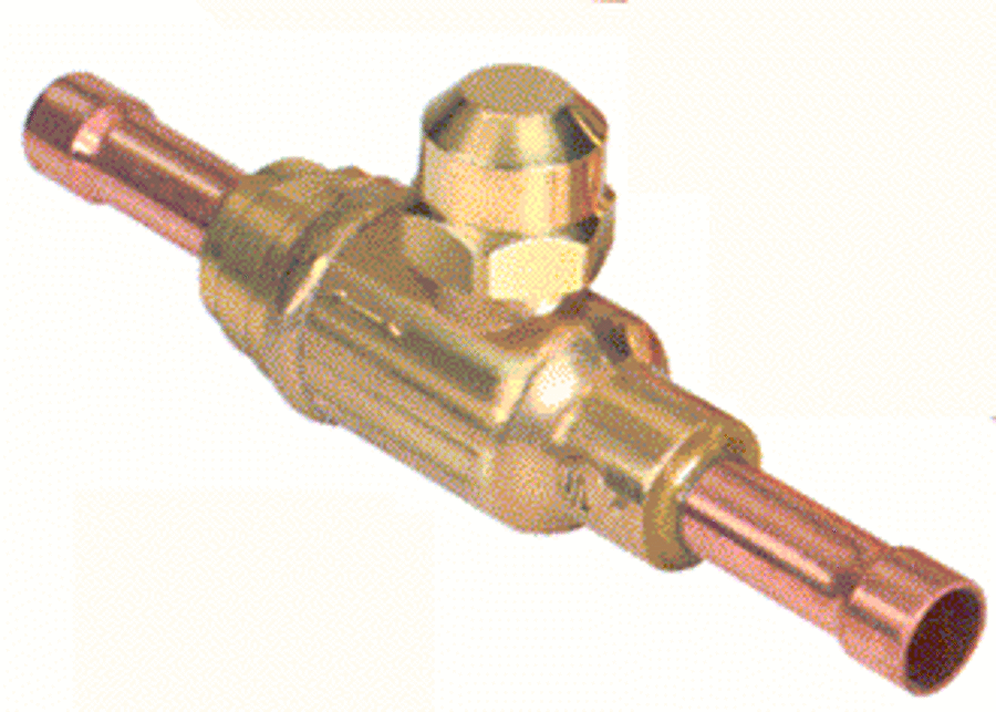 JB Industries V34206 Ball Valve 1-1/8 ODS Extensions Refrigeration Full Flow Brass No Port