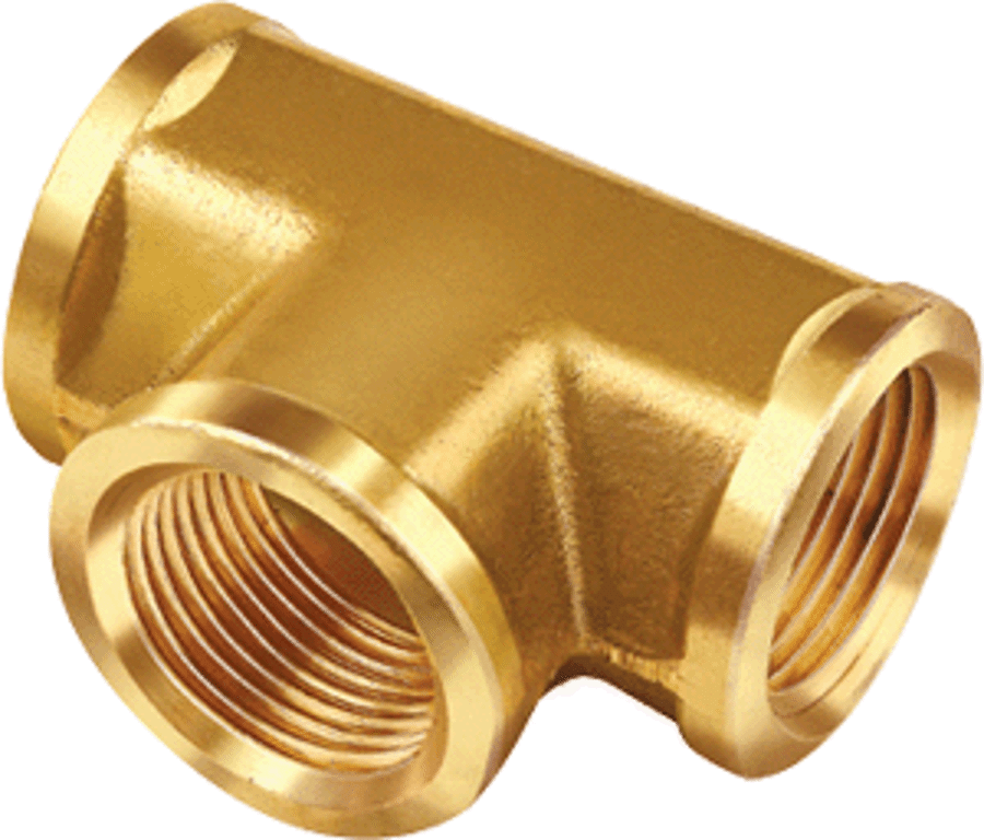 JB Industries 101-B Brass Tee, 1/4 Threaded FIP