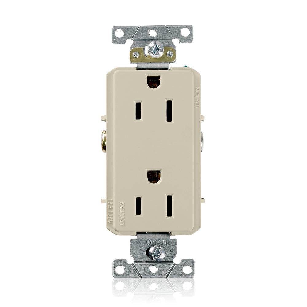 Leviton 16242-I 15 Amp 125 Volt NEMA 5-15R Duplex Receptacle Straight Blade Commercial Grade