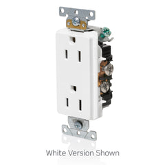 Leviton 16242-I 15 Amp 125 Volt NEMA 5-15R Duplex Receptacle Straight Blade Commercial Grade